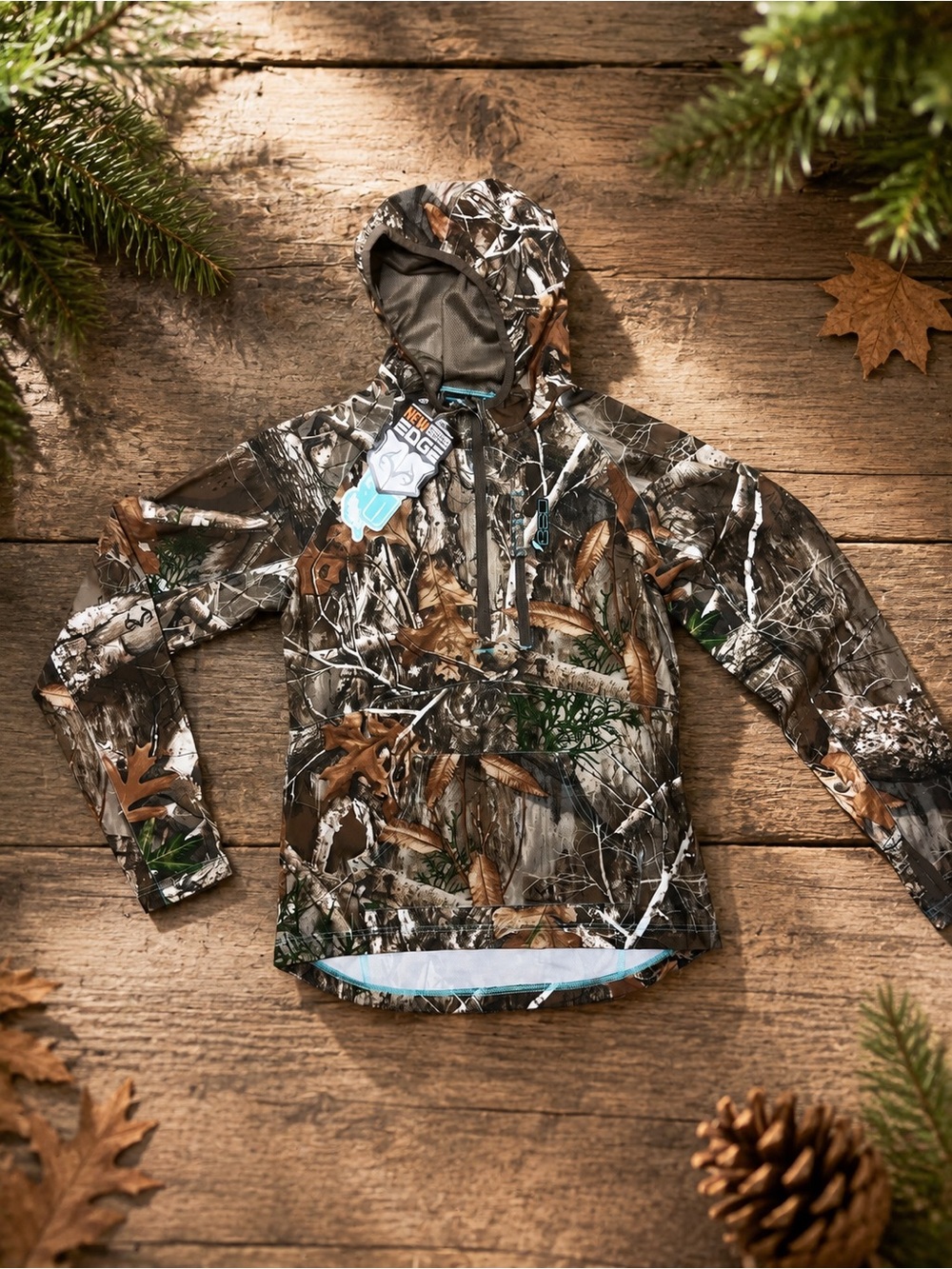 NWT DSG Women’s Outerwear Bexley 2.0 Realtree Edge Camo Hooded Shirt Medium